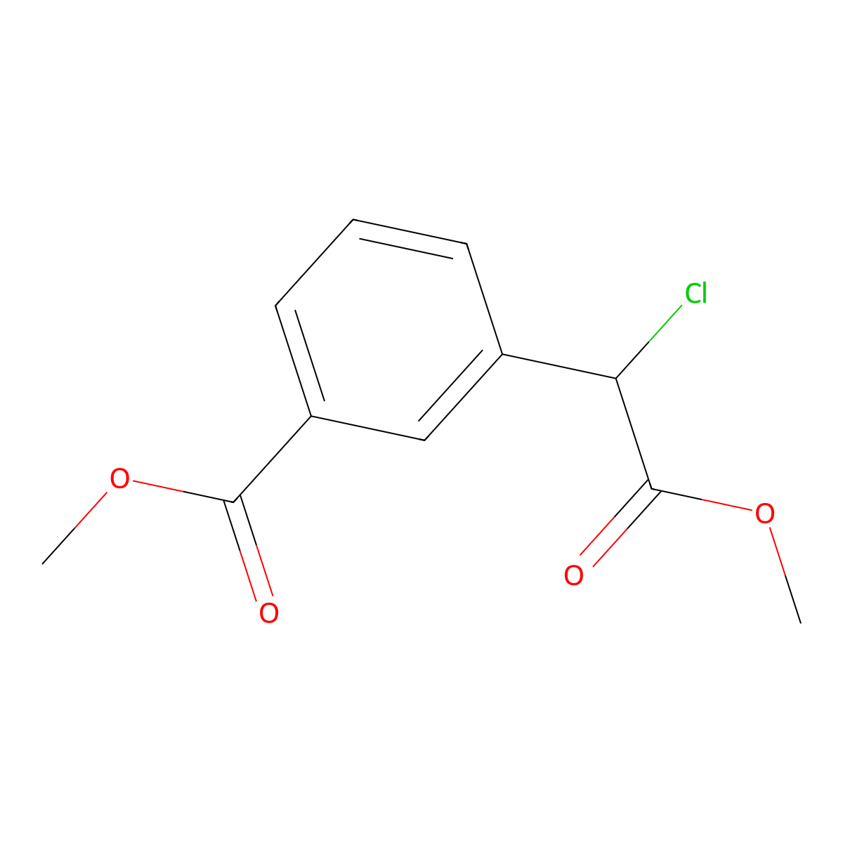 Methyl 3-(1-chloro-2-methoxy-2-oxoethyl)benzoate molecular structure, CAS 1423026-12-3