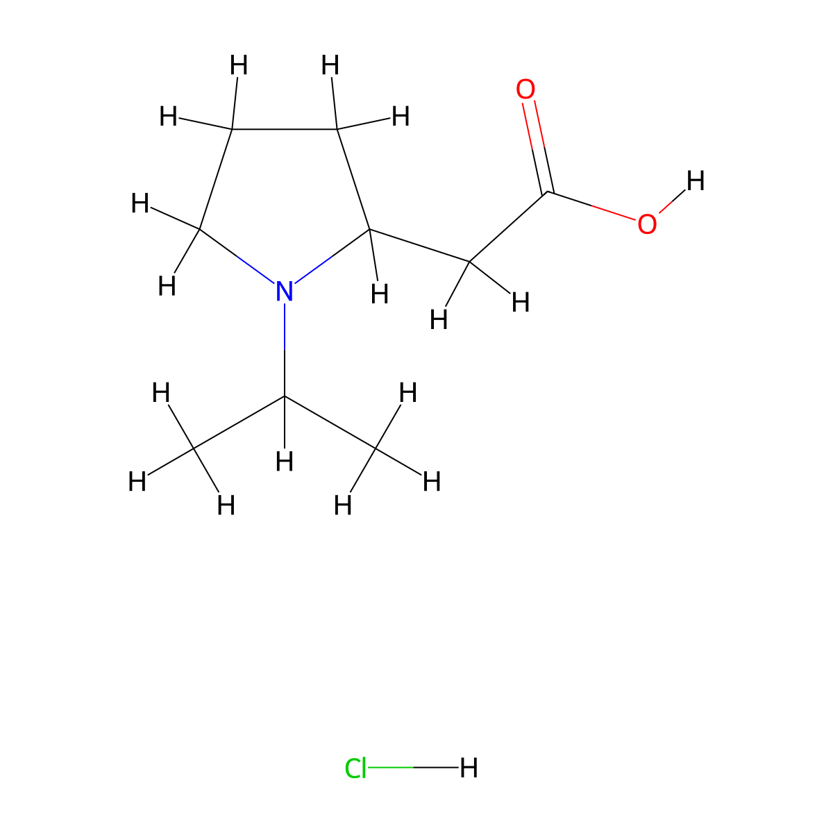 2-[1-(Propan-2-yl)pyrrolidin-2-yl]acetic acid hydrochloride molecular structure, CAS 1423026-15-6