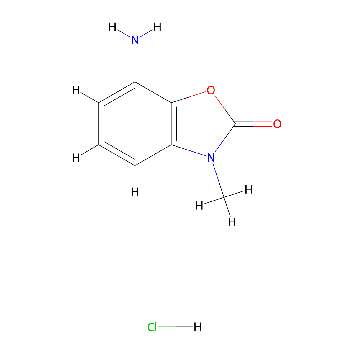 7-Amino-3-methyl-2,3-dihydro-1,3-benzoxazol-2-one hydrochloride molecular structure, CAS 1423026-17-8
