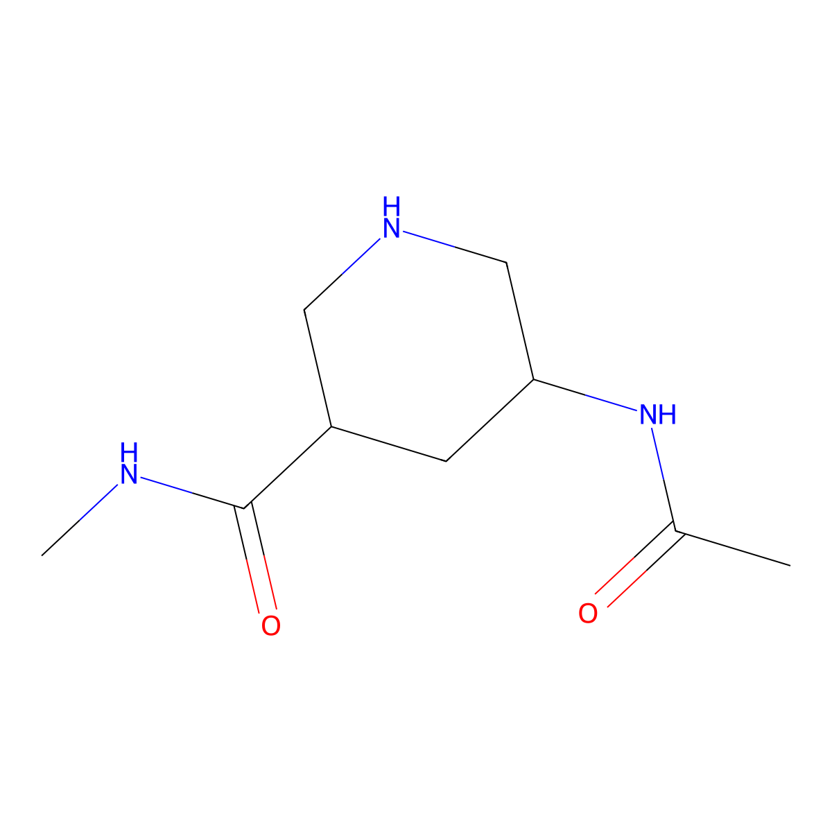 5-acetamido-N-methylpiperidine-3-carboxamide molecular structure, CAS 1423026-19-0