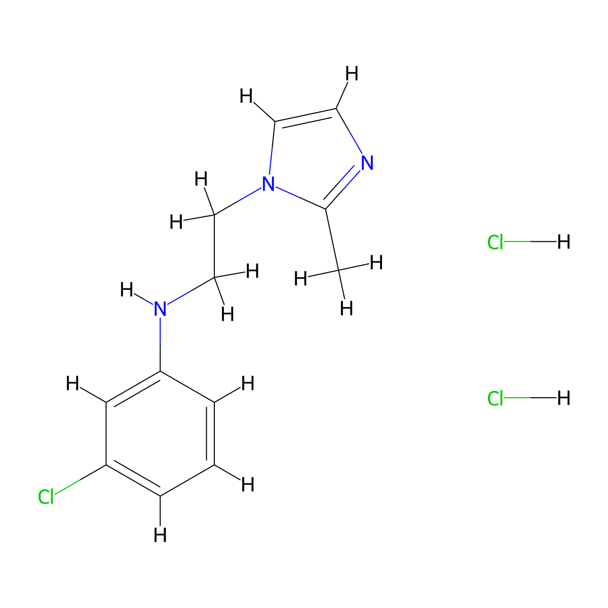 3-chloro-N-[2-(2-methyl-1H-imidazol-1-yl)ethyl]aniline dihydrochloride molecular structure, CAS 1423026-23-6