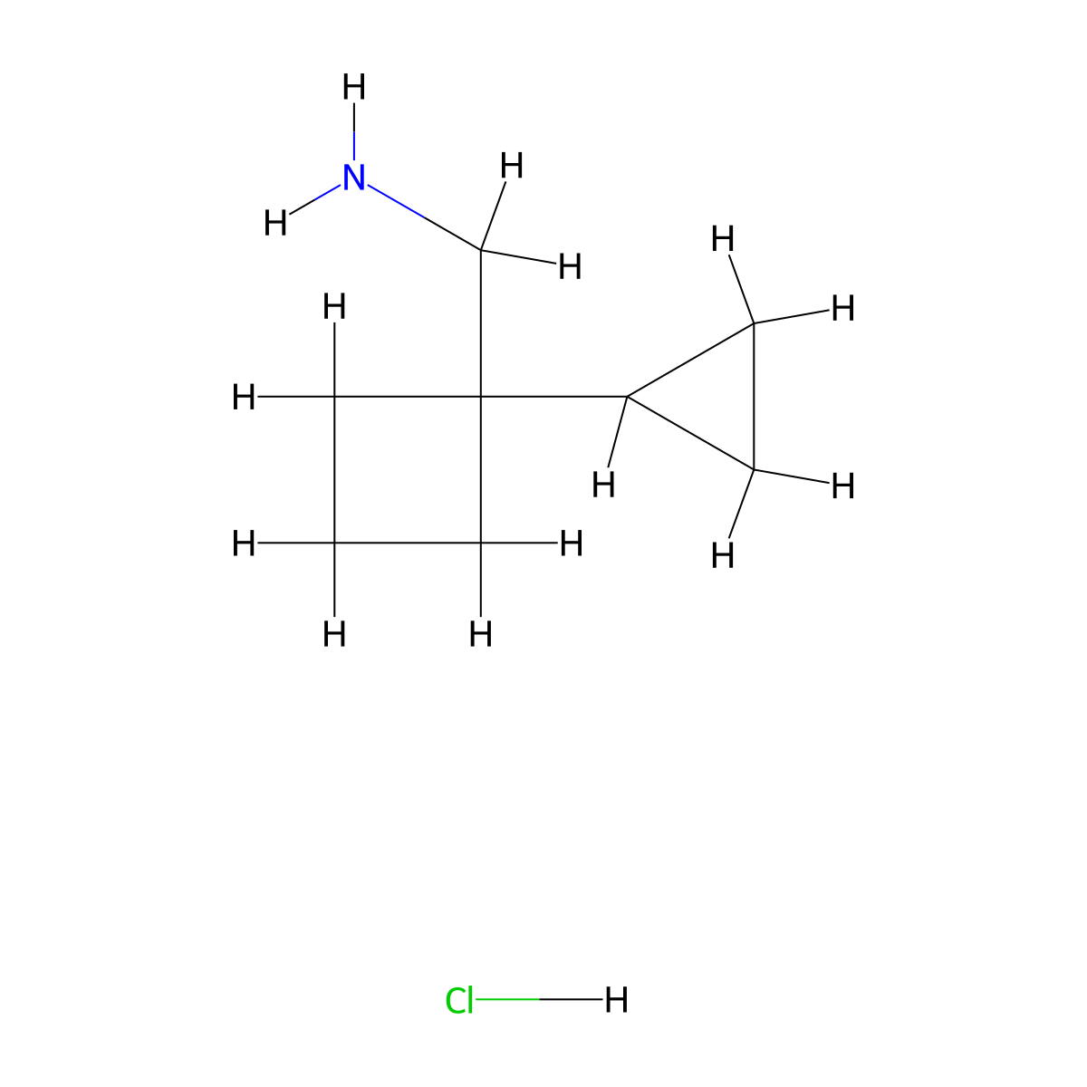 (1-Cyclopropylcyclobutyl)methanamine hydrochloride molecular structure, CAS 1423026-26-9