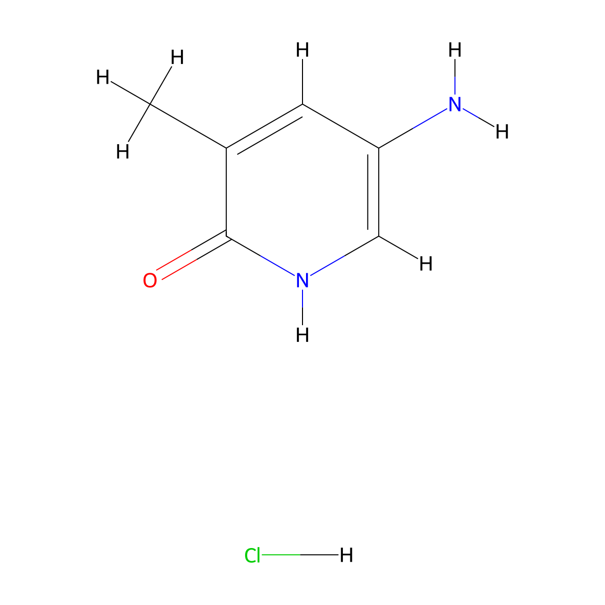 5-Amino-3-methyl-1,2-dihydropyridin-2-one hydrochloride molecular structure, CAS 1423026-37-2