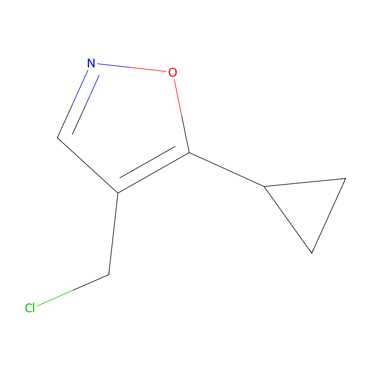 4-(Chloromethyl)-5-cyclopropyl-1,2-oxazole molecular structure, CAS 1423026-50-9
