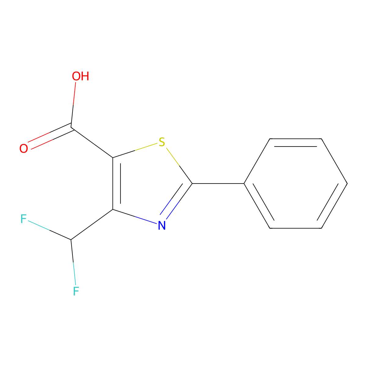 4-(Difluoromethyl)-2-phenyl-1,3-thiazole-5-carboxylic acid molecular structure, CAS 1423026-60-1