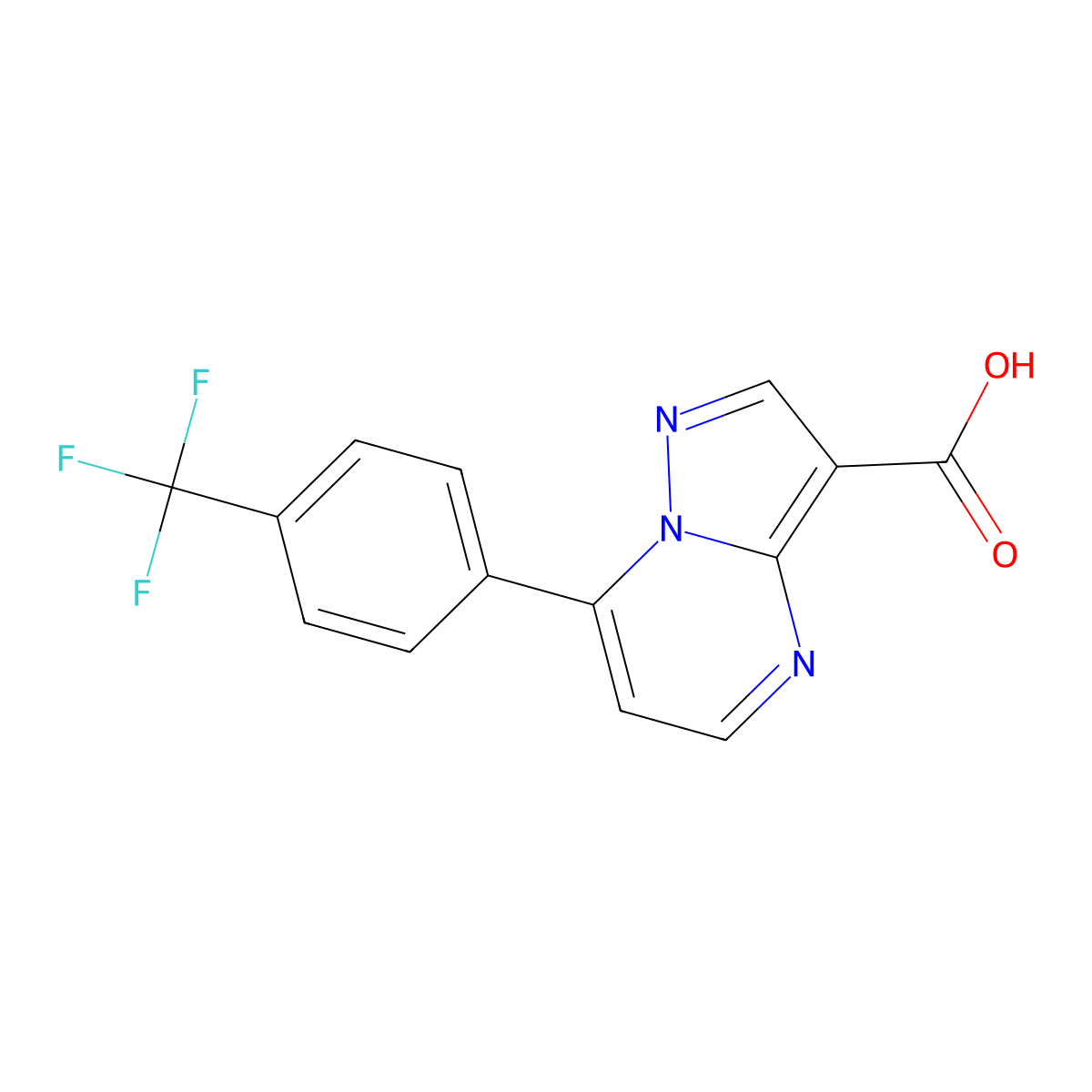 7-[4-(Trifluoromethyl)phenyl]pyrazolo[1,5-a]pyrimidine-3-carboxylic acid molecular structure, CAS 1423026-63-4