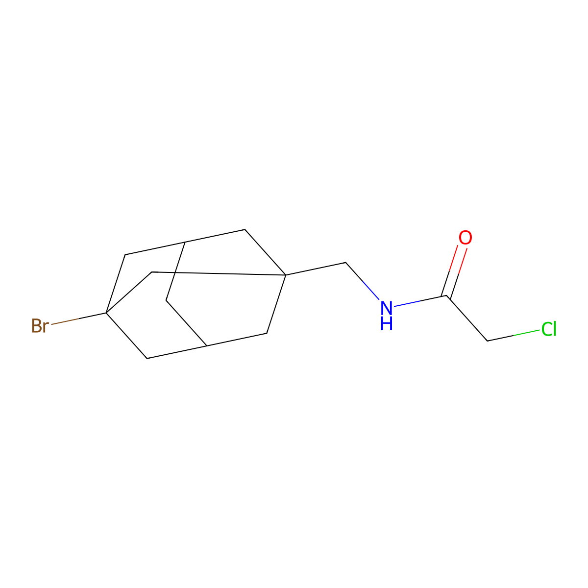 N-[(3-bromoadamantan-1-yl)methyl]-2-chloroacetamide molecular structure, CAS 1423026-65-6