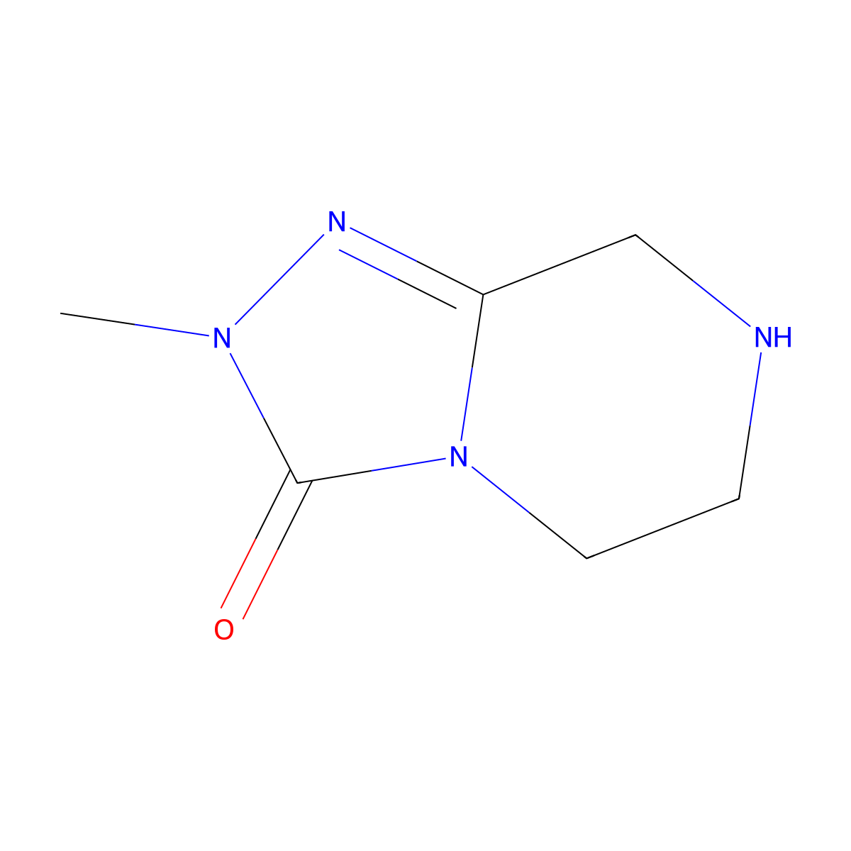 2-methyl-2H,3H,5H,6H,7H,8H-[1,2,4]triazolo[4,3-a]piperazin-3-one molecular structure, CAS 1423026-73-6