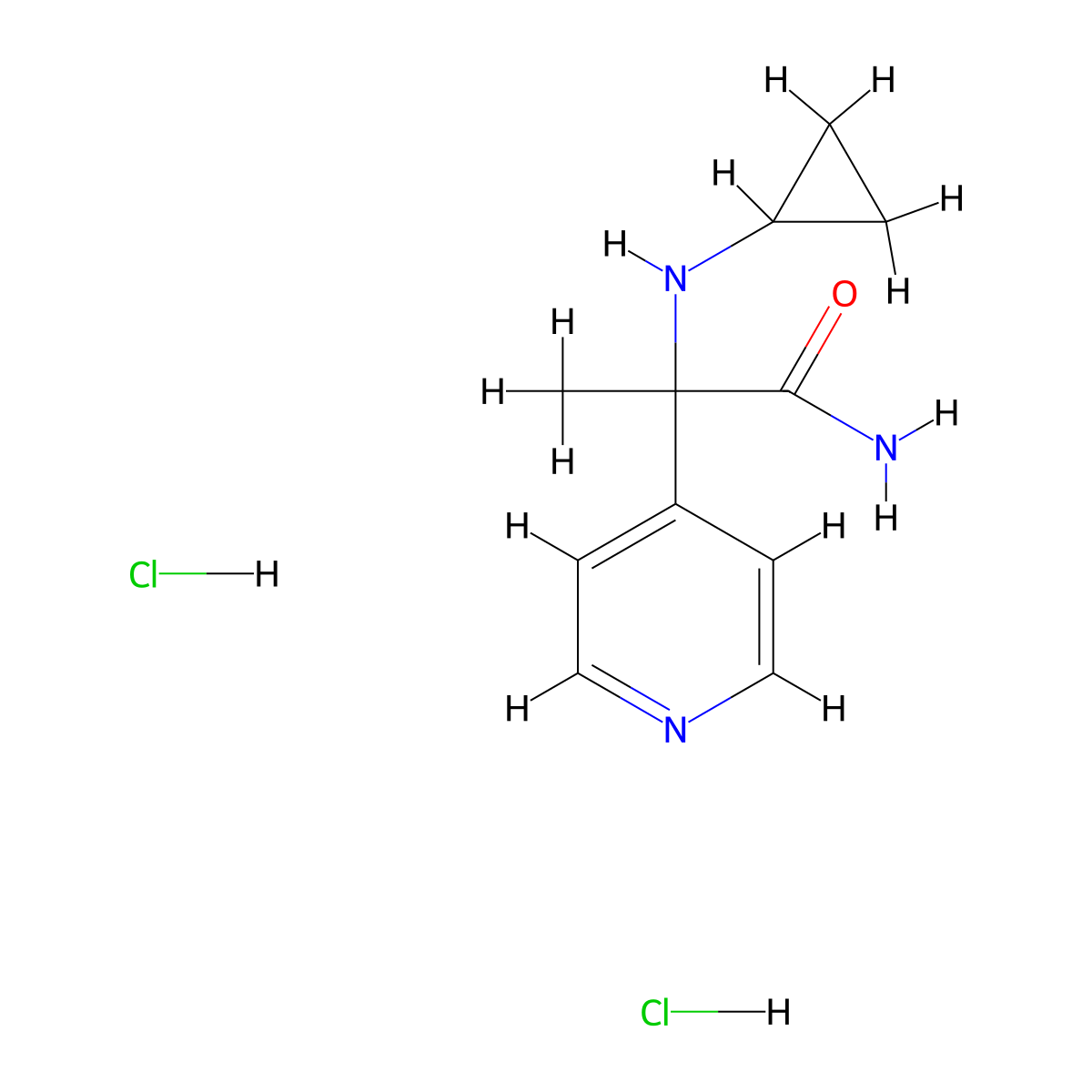 2-(Cyclopropylamino)-2-(pyridin-4-yl)propanamide dihydrochloride molecular structure, CAS 1423026-74-7