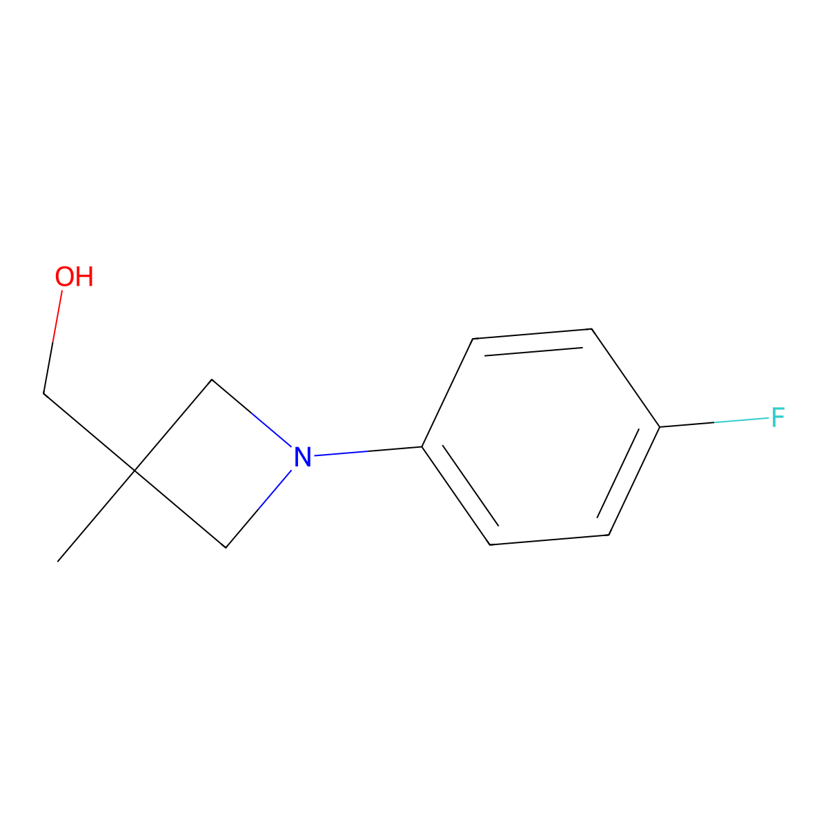 [1-(4-Fluorophenyl)-3-methylazetidin-3-yl]methanol molecular structure, CAS 1423026-80-5