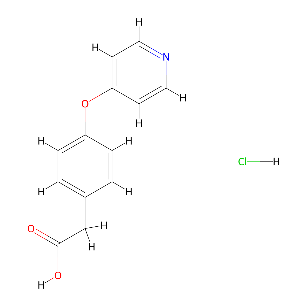 2-[4-(Pyridin-4-yloxy)phenyl]acetic acid hydrochloride molecular structure, CAS 1423026-86-1