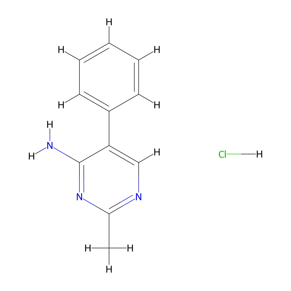 2-Methyl-5-phenylpyrimidin-4-amine hydrochloride molecular structure, CAS 1423026-91-8