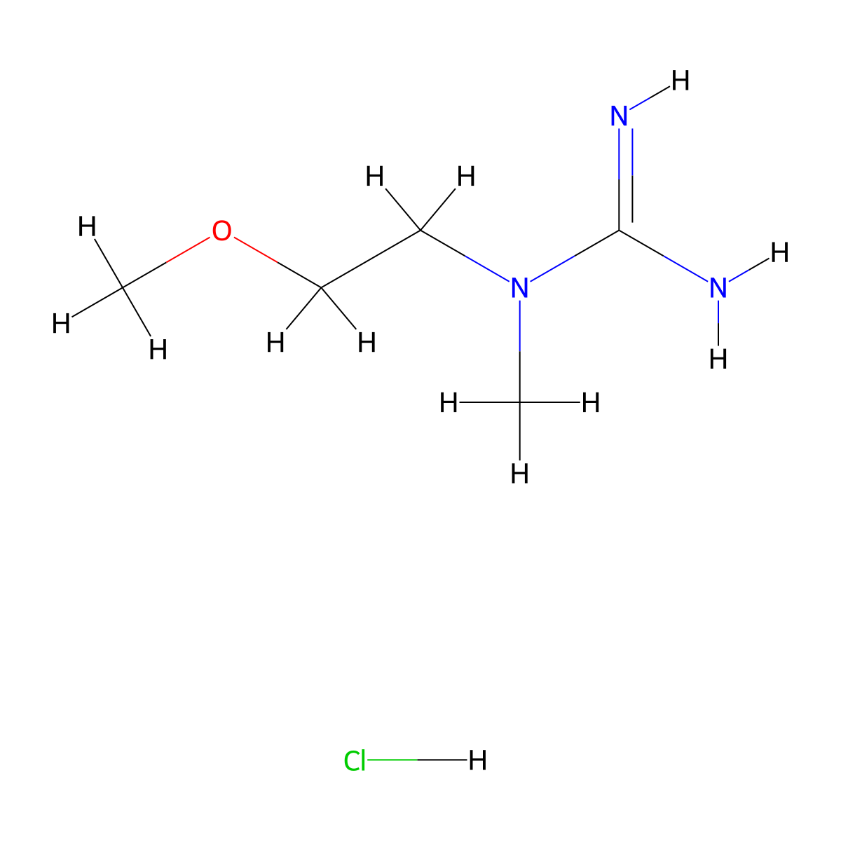 1-(2-Methoxyethyl)-1-methylguanidine hydrochloride molecular structure, CAS 1423027-04-6