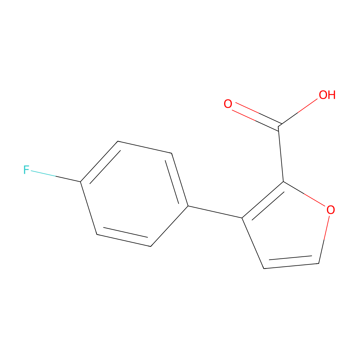 3-(4-Fluorophenyl)furan-2-carboxylic acid molecular structure, CAS 1423027-10-4