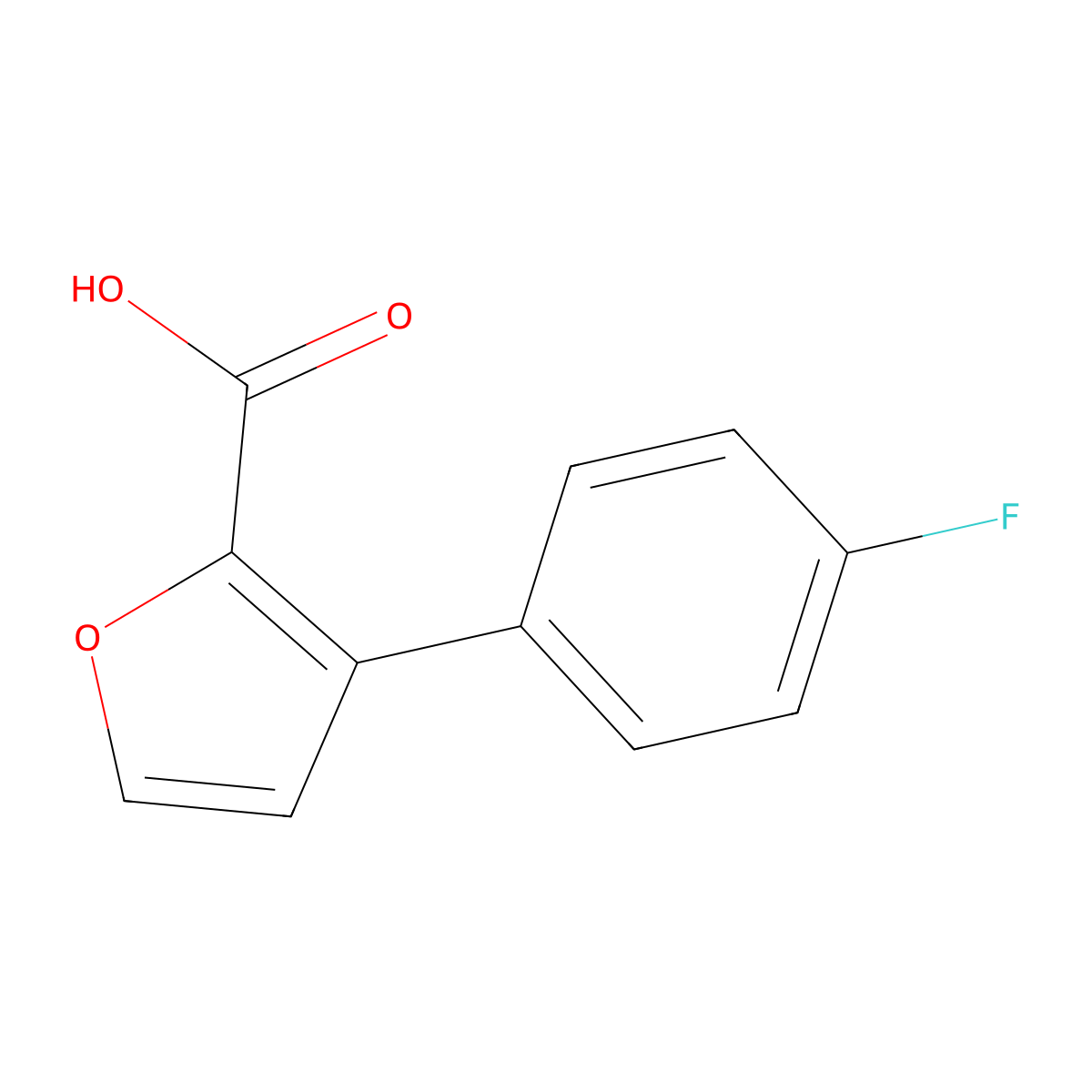 3-(4-Fluorophenyl)furan-2-carboxylic acid molecular structure, CAS 1423027-10-4