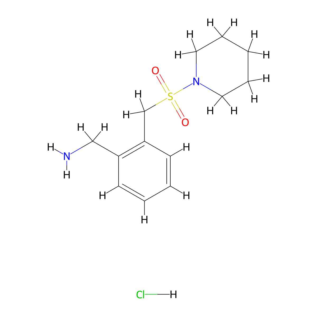 {2-[(Piperidine-1-sulfonyl)methyl]phenyl}methanamine hydrochloride molecular structure, CAS 1423027-14-8