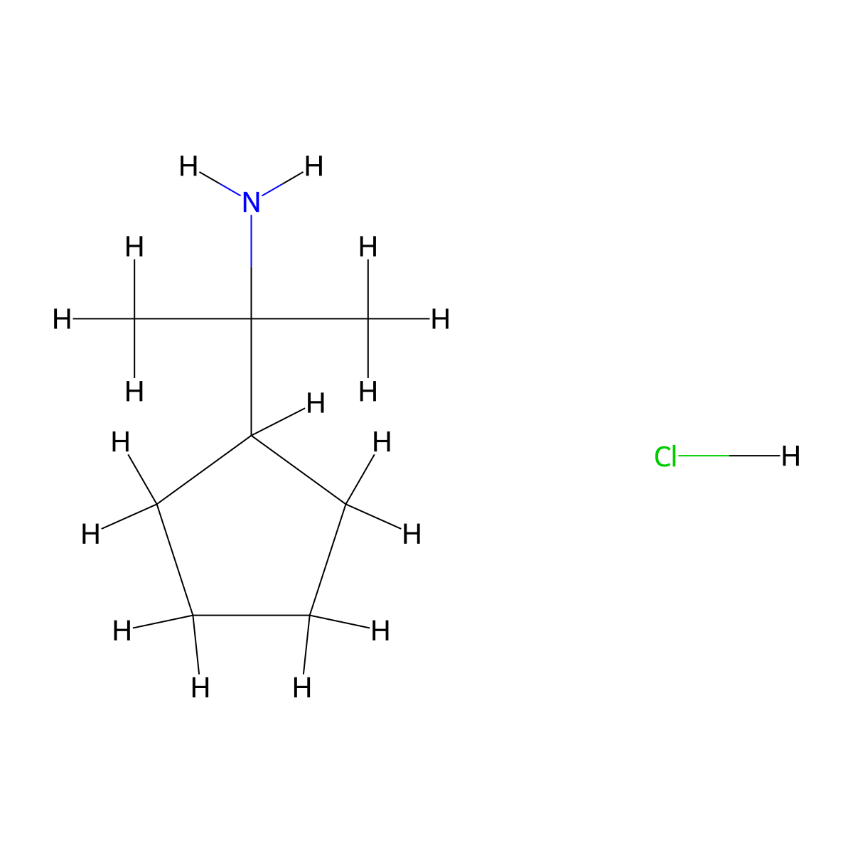 2-Cyclopentylpropan-2-amine hydrochloride molecular structure, CAS 1423027-16-0