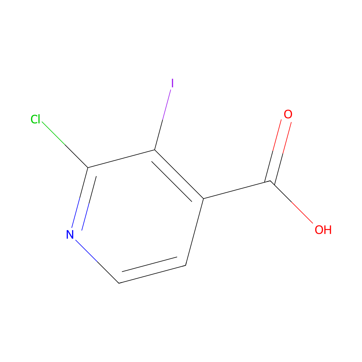 2-Chloro-3-iodopyridine-4-carboxylic acid molecular structure, CAS 1423027-39-7