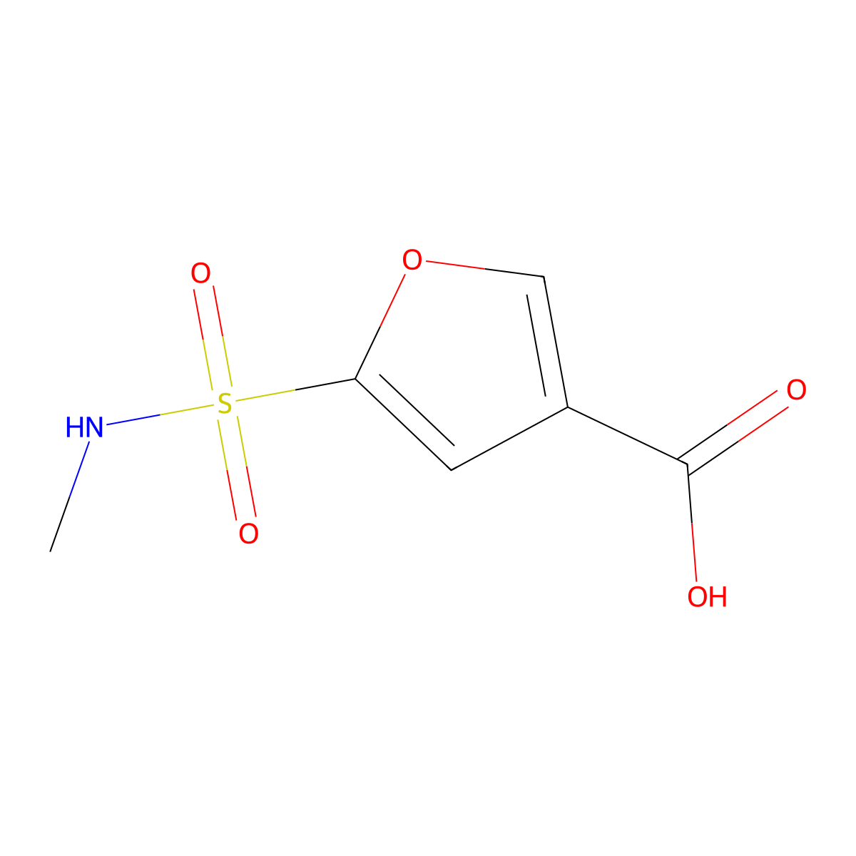 5-(Methylsulfamoyl)furan-3-carboxylic acid molecular structure, CAS 1423027-43-3