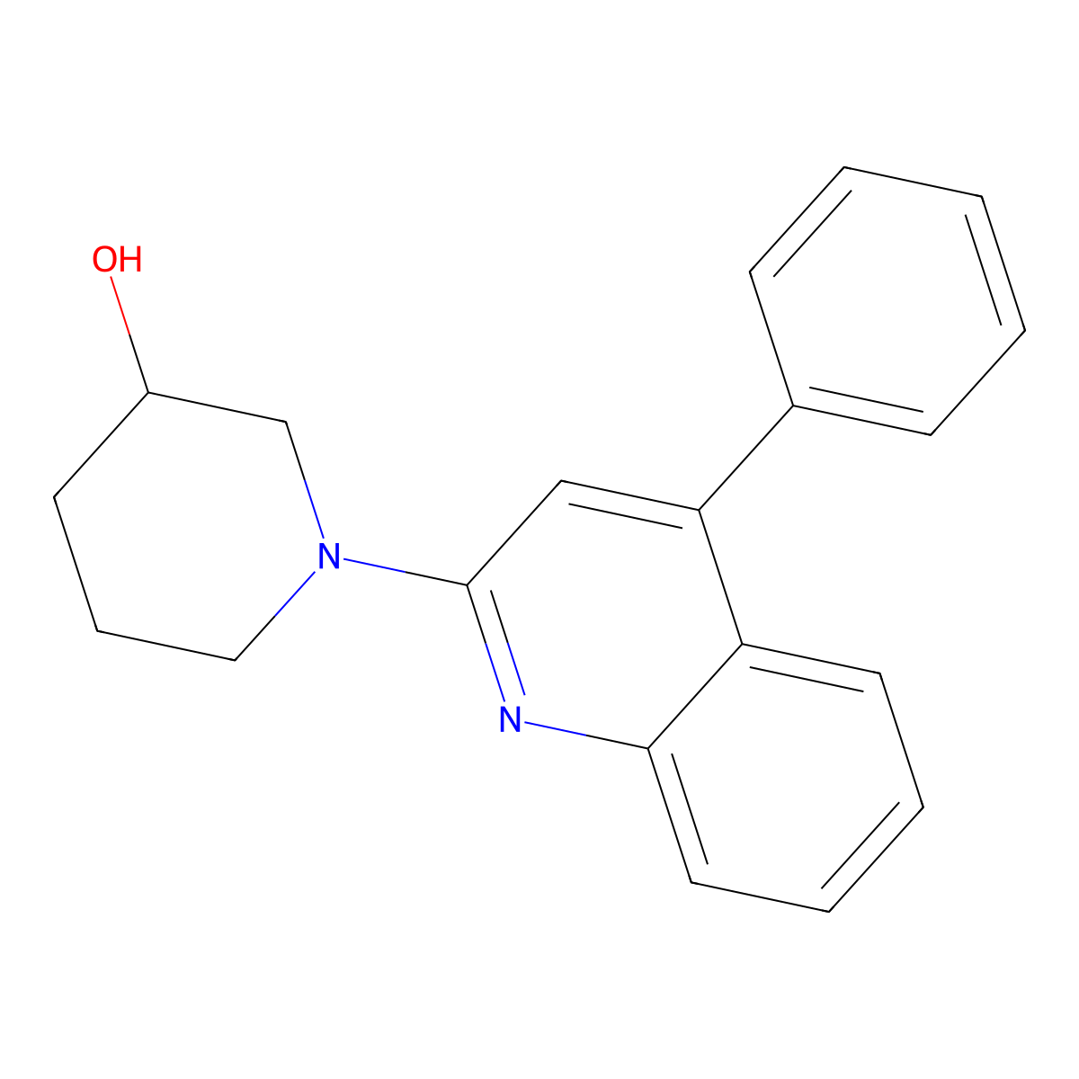 1-(4-Phenylquinolin-2-yl)piperidin-3-ol molecular structure, CAS 1423027-49-9