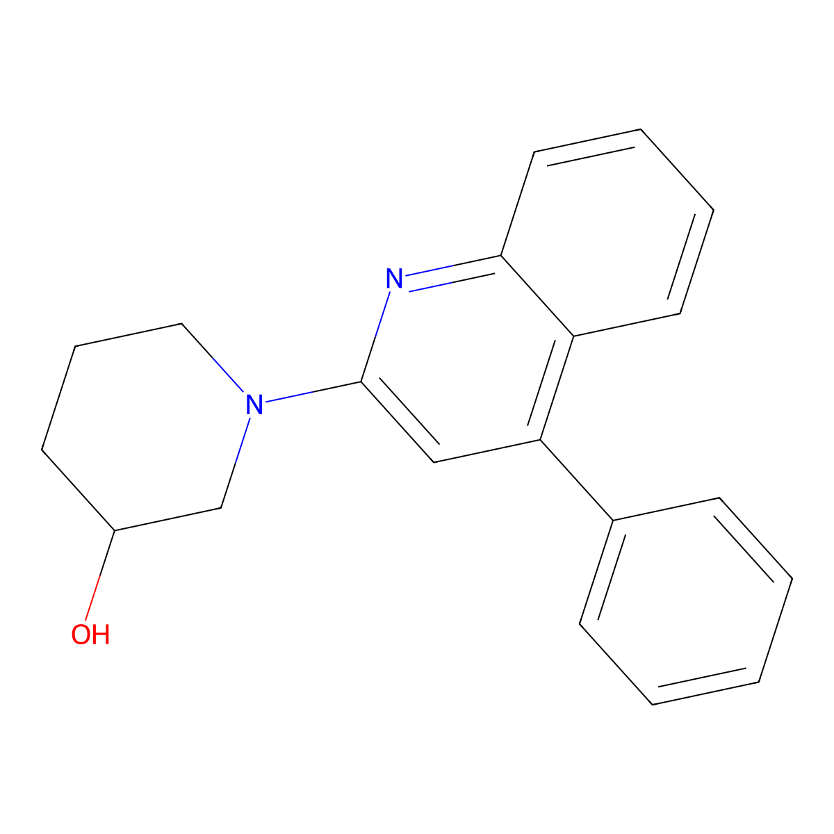 1-(4-Phenylquinolin-2-yl)piperidin-3-ol molecular structure, CAS 1423027-49-9
