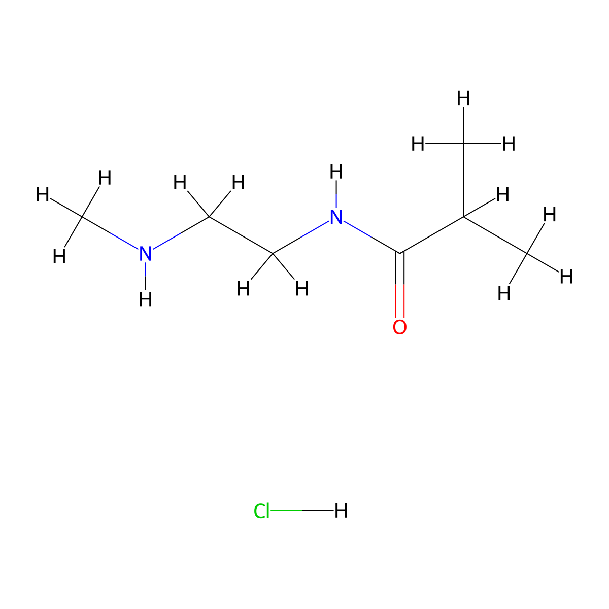 2-methyl-N-(2-(methylamino)ethyl)propanamide hydrochloride molecular structure, CAS 1423027-64-8