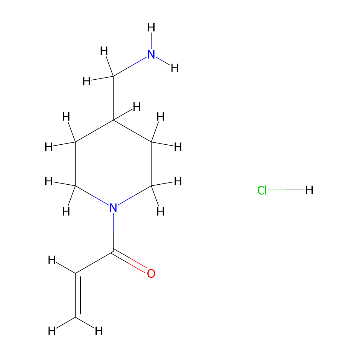 1-[4-(Aminomethyl)piperidin-1-yl]prop-2-en-1-one hydrochloride molecular structure, CAS 1423027-66-0