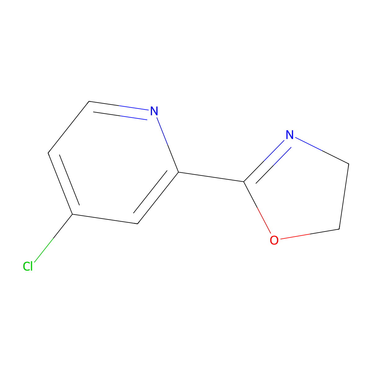 4-Chloro-2-(4,5-dihydro-1,3-oxazol-2-yl)pyridine molecular structure, CAS 1423027-73-9