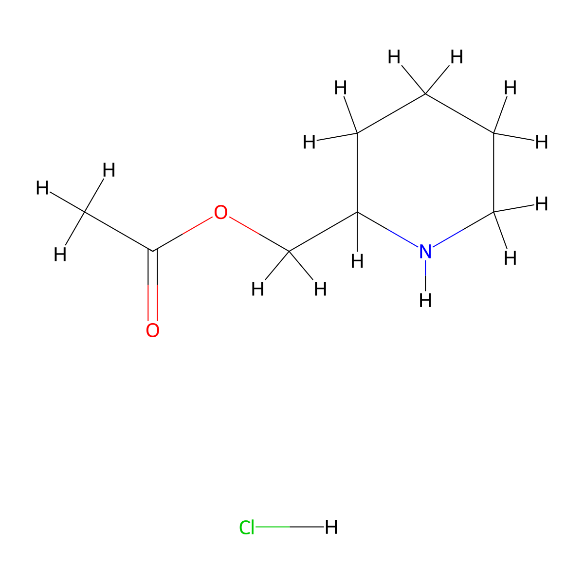 (Piperidin-2-yl)methyl acetate hydrochloride molecular structure, CAS 1423027-74-0