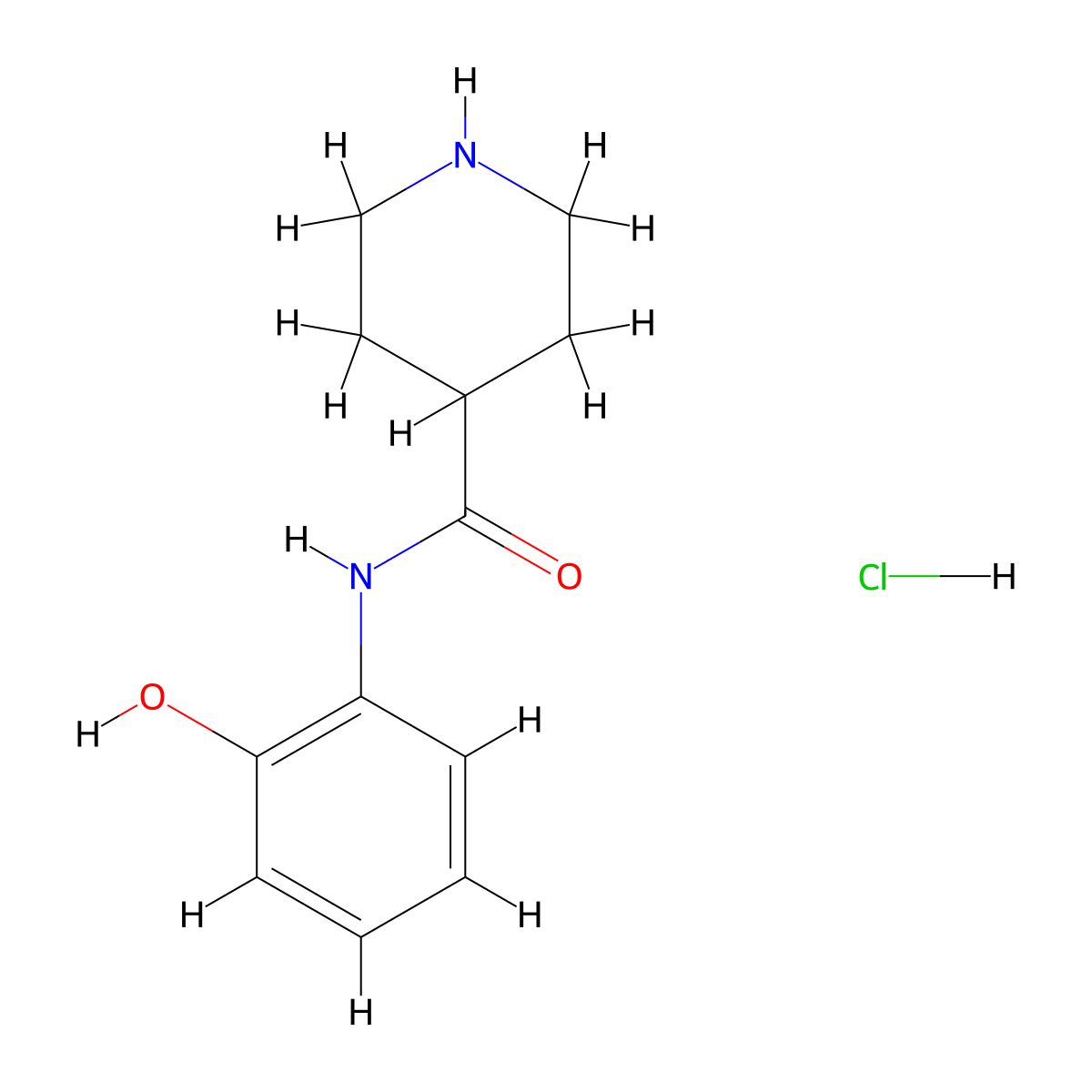N-(2-hydroxyphenyl)piperidine-4-carboxamide hydrochloride molecular structure, CAS 1423027-81-9