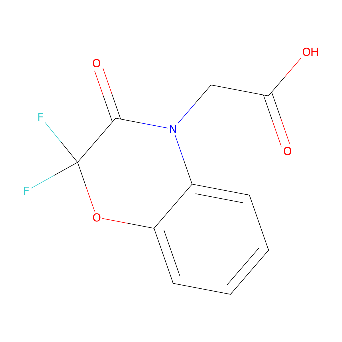 4H-1,4-Benzoxazine-4-acetic acid, 2,2-difluoro-2,3-dihydro-3-oxo- molecular structure, CAS 1423027-83-1