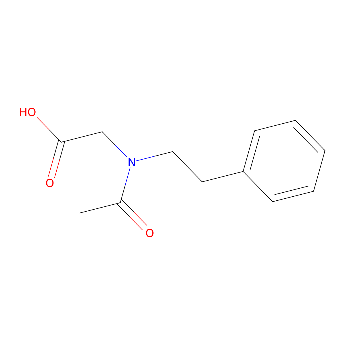 Glycine, N-acetyl-N-(2-phenylethyl)- molecular structure, CAS 1423027-84-2