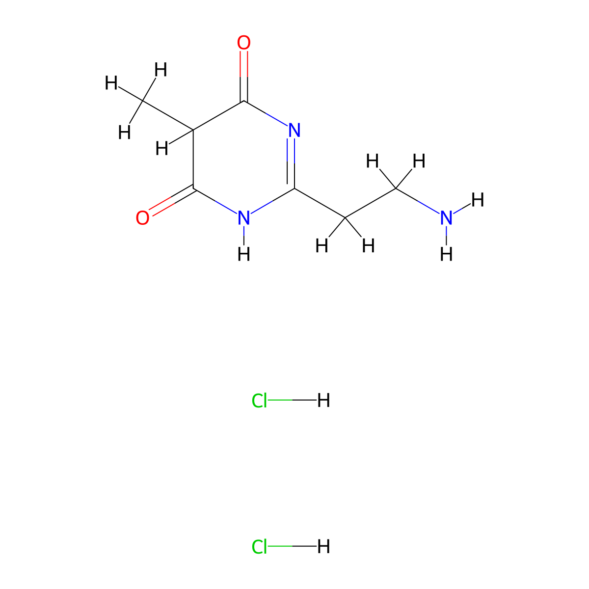 2-(2-Aminoethyl)-5-methyl-1,4,5,6-tetrahydropyrimidine-4,6-dione dihydrochloride molecular structure, CAS 1423027-89-7
