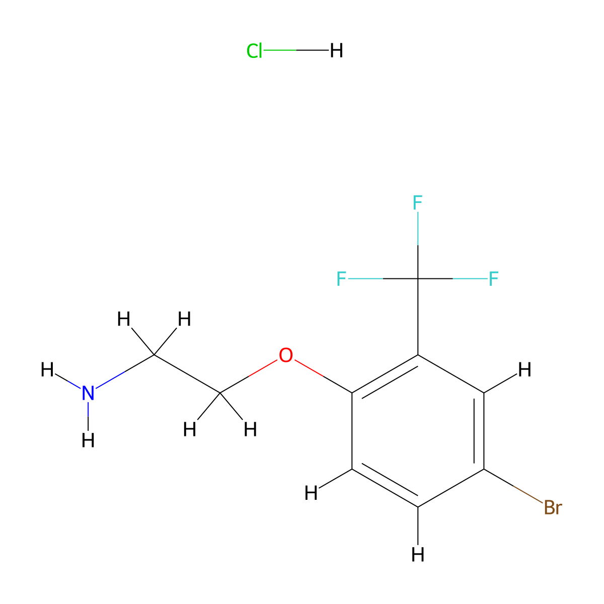 1-(2-Aminoethoxy)-4-bromo-2-(trifluoromethyl)benzene hydrochloride molecular structure, CAS 1423027-91-1