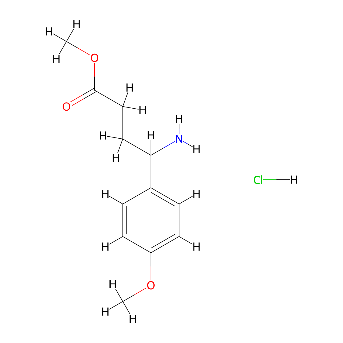 Methyl 4-amino-4-(4-methoxyphenyl)butanoate hydrochloride molecular structure, CAS 1423027-92-2