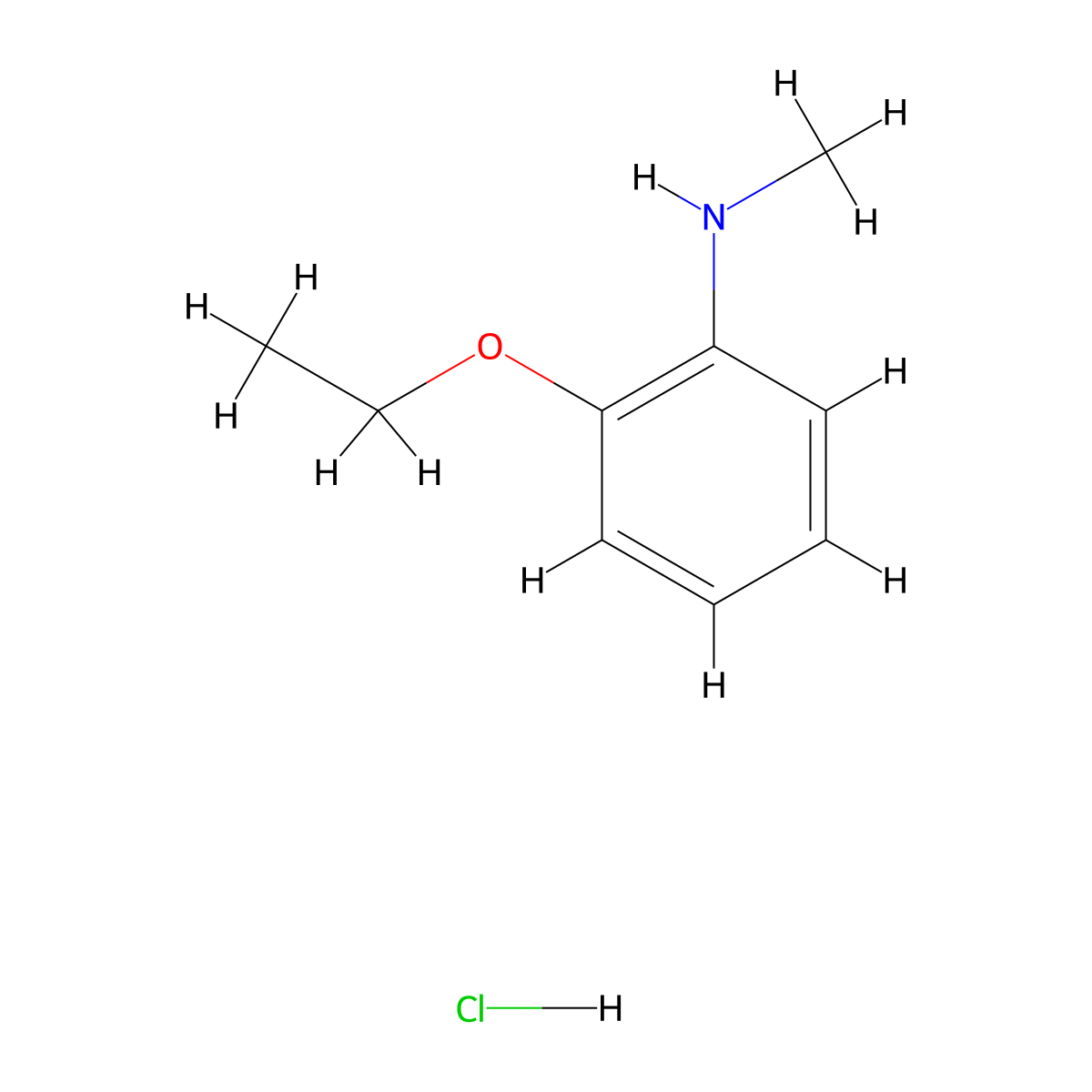 2-ethoxy-N-methylaniline hydrochloride molecular structure, CAS 1423027-96-6