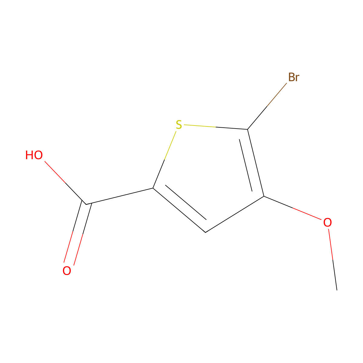 5-Bromo-4-methoxythiophene-2-carboxylic acid molecular structure, CAS 1423027-99-9