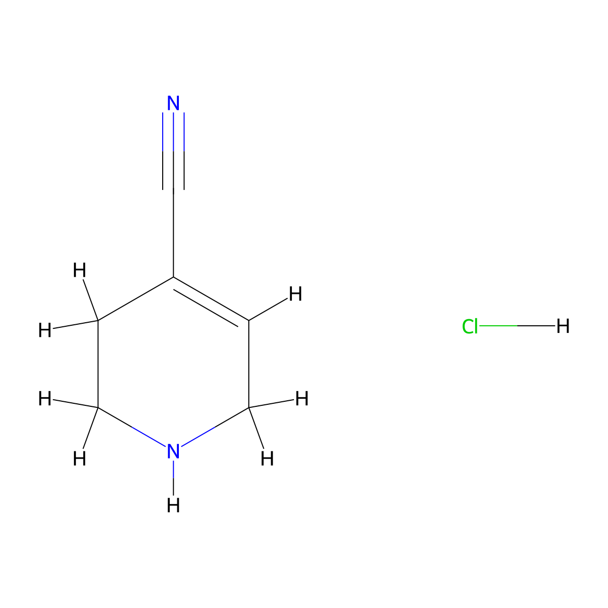1,2,3,6-Tetrahydropyridine-4-carbonitrile hydrochloride molecular structure, CAS 1423028-00-5