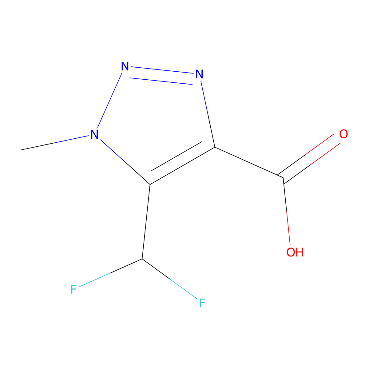 5-(difluoromethyl)-1-methyl-1H-1,2,3-triazole-4-carboxylic acid molecular structure, CAS 1423028-04-9