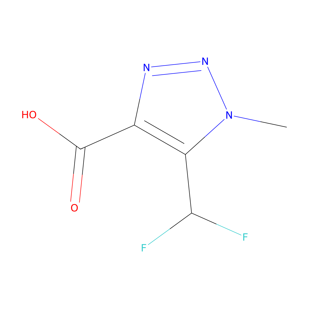 5-(difluoromethyl)-1-methyl-1H-1,2,3-triazole-4-carboxylic acid molecular structure, CAS 1423028-04-9