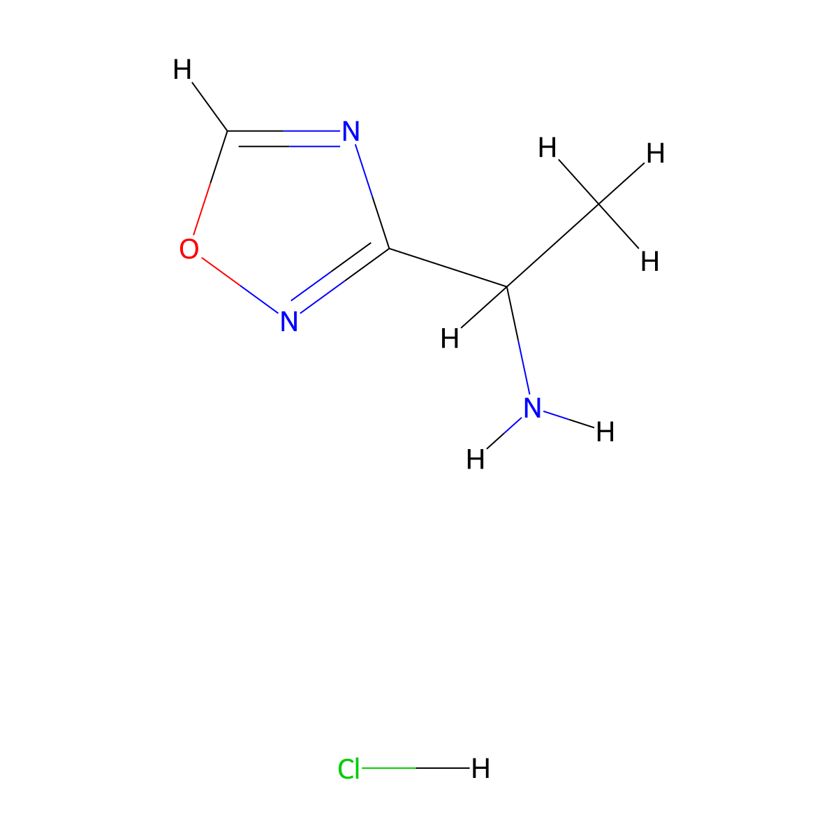 1-(1,2,4-Oxadiazol-3-yl)ethan-1-amine hydrochloride molecular structure, CAS 1423028-09-4