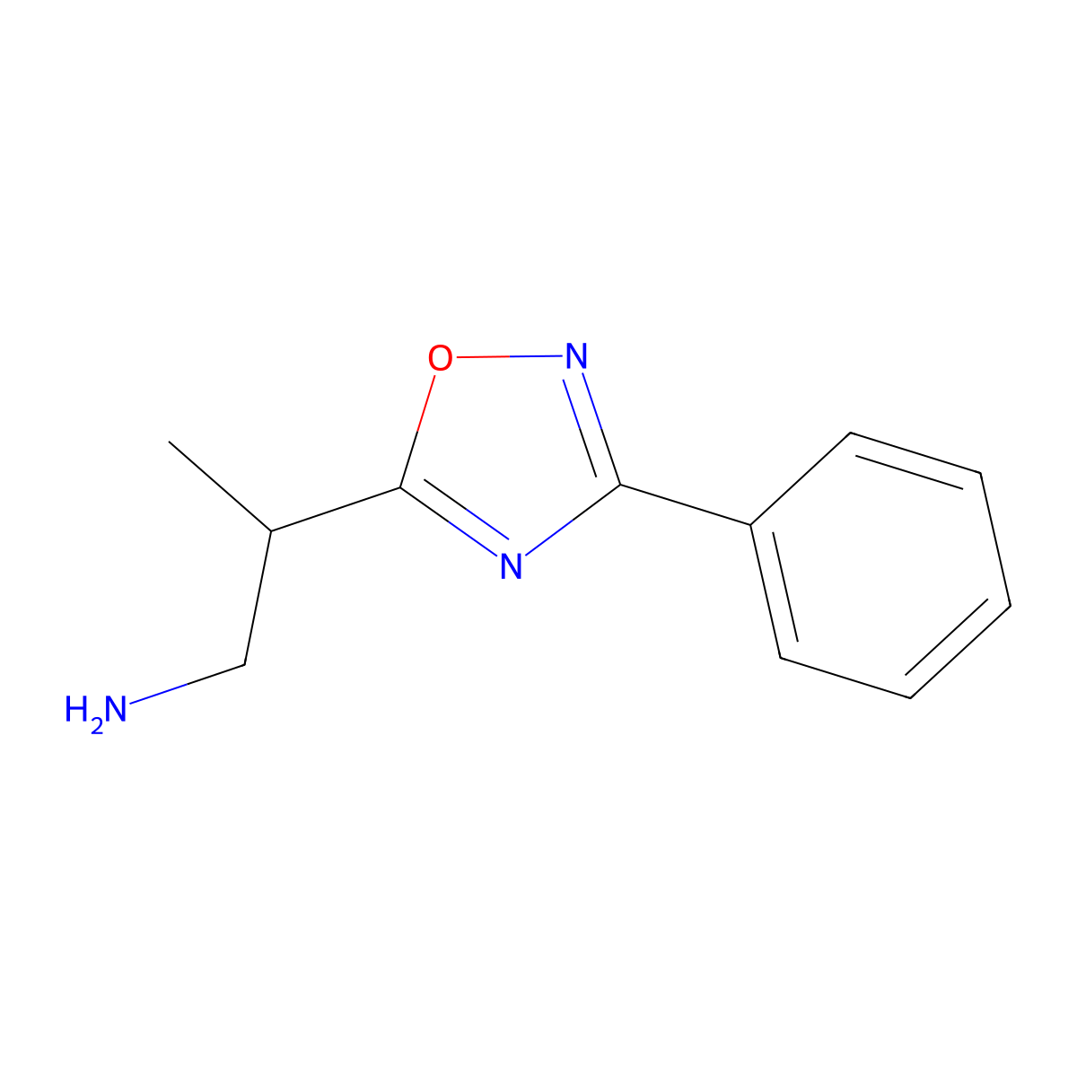 2-(3-Phenyl-1,2,4-oxadiazol-5-yl)propan-1-amine molecular structure, CAS 1423028-18-5