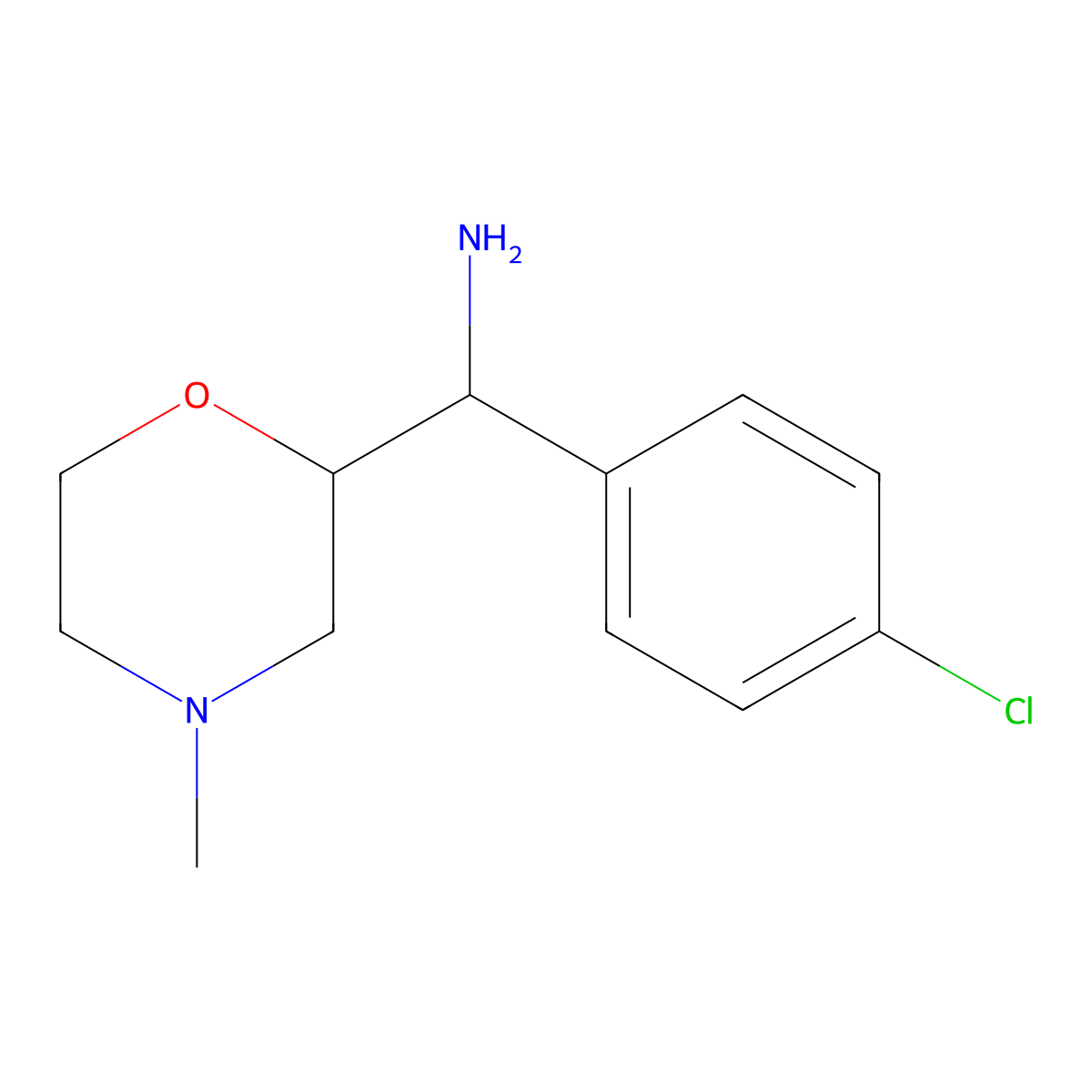 (4-Chlorophenyl)(4-methylmorpholin-2-yl)methanamine molecular structure, CAS 1423028-20-9