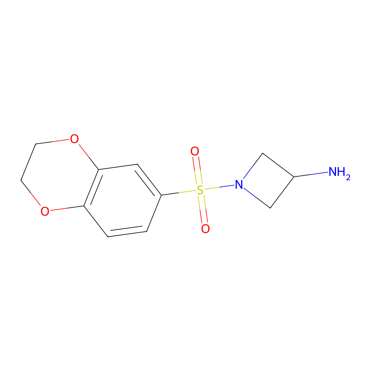 1-(2,3-Dihydro-1,4-benzodioxine-6-sulfonyl)azetidin-3-amine molecular structure, CAS 1423028-22-1