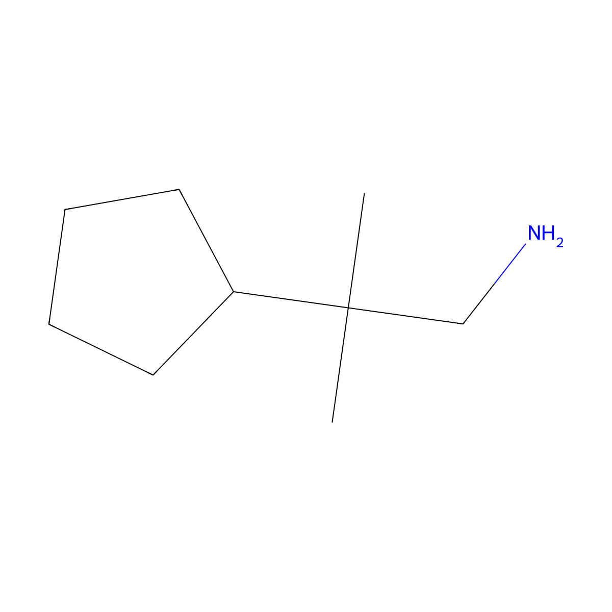 2-Cyclopentyl-2-methylpropan-1-amine molecular structure, CAS 1423028-24-3