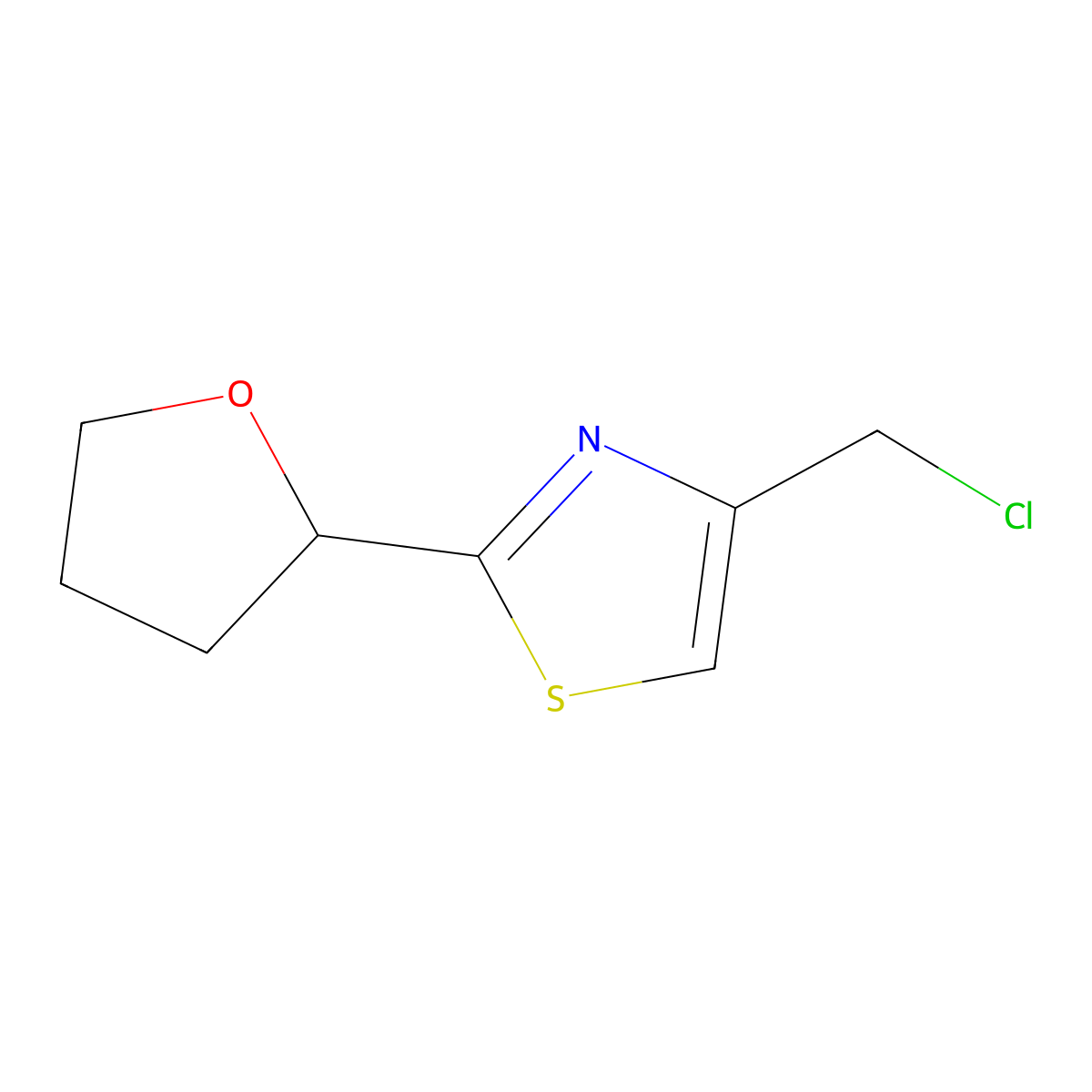 4-(Chloromethyl)-2-(tetrahydro-2-furanyl)thiazole molecular structure, CAS 1423028-25-4