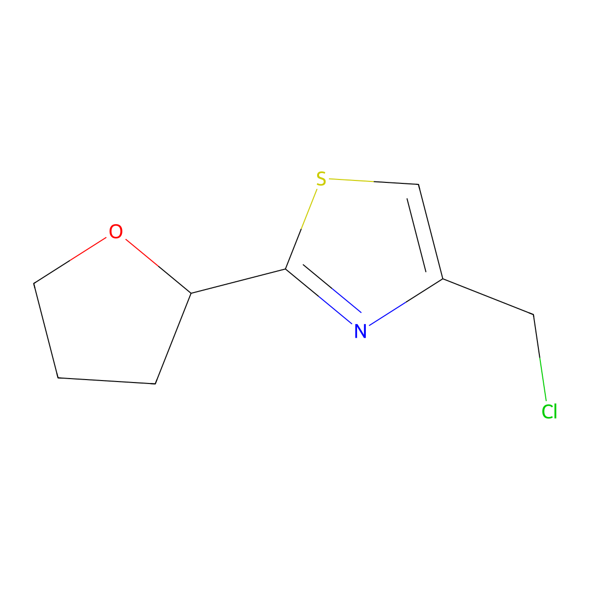 4-(Chloromethyl)-2-(tetrahydro-2-furanyl)thiazole molecular structure, CAS 1423028-25-4