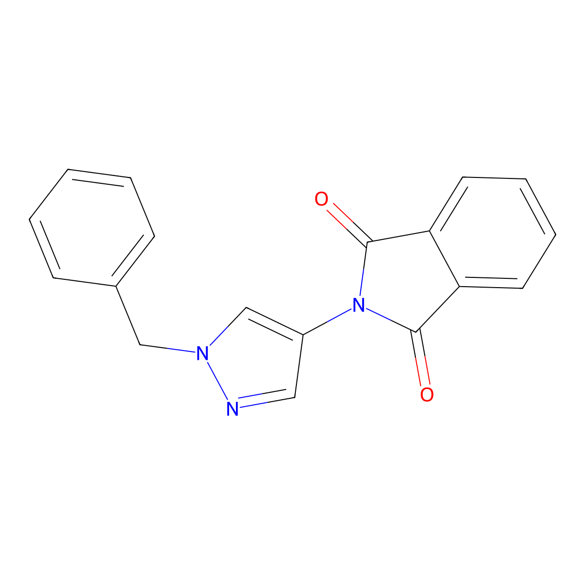 2-(1-benzyl-1H-pyrazol-4-yl)-2,3-dihydro-1H-isoindole-1,3-dione molecular structure, CAS 1423028-29-8