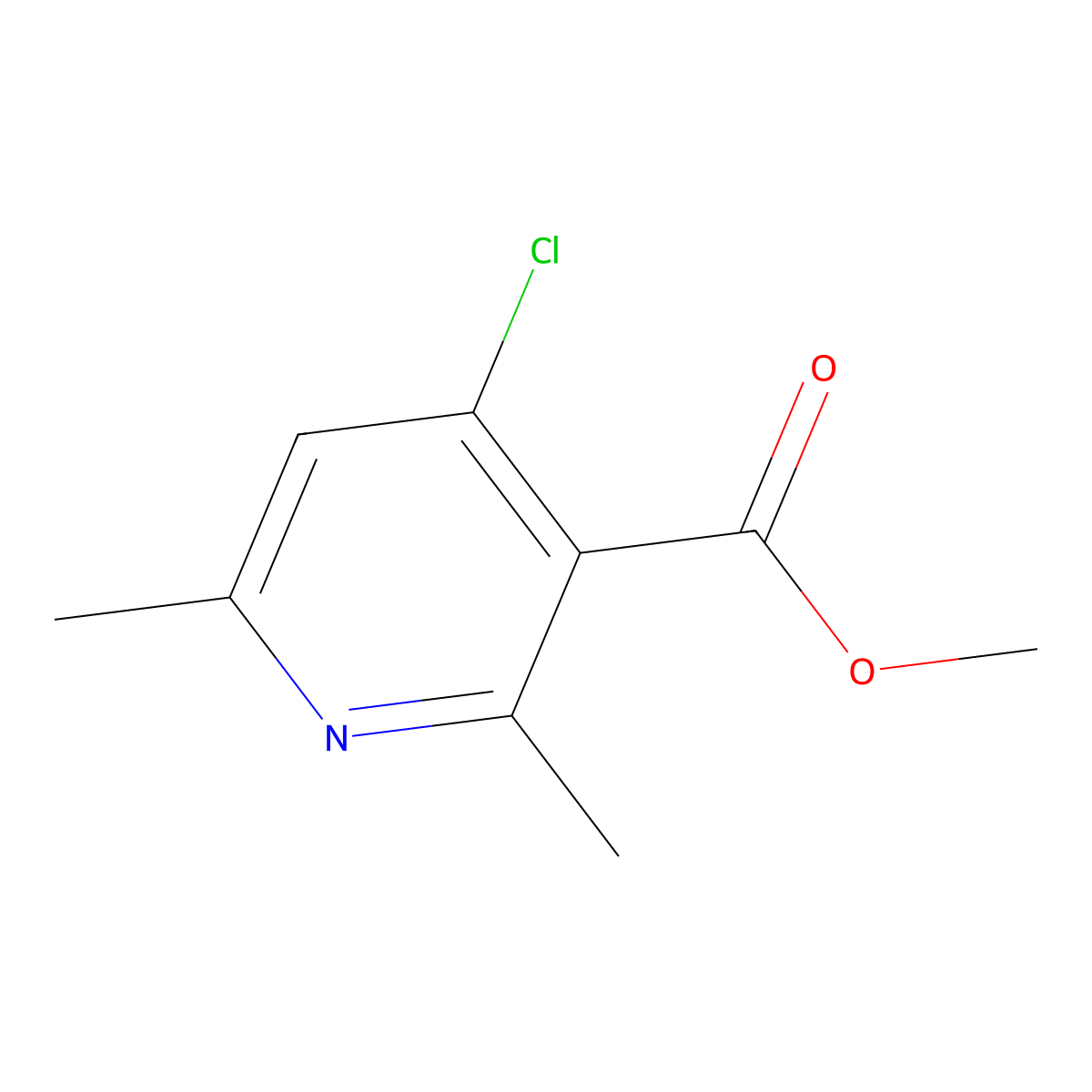 Methyl 4-chloro-2,6-dimethylpyridine-3-carboxylate molecular structure, CAS 1423028-30-1