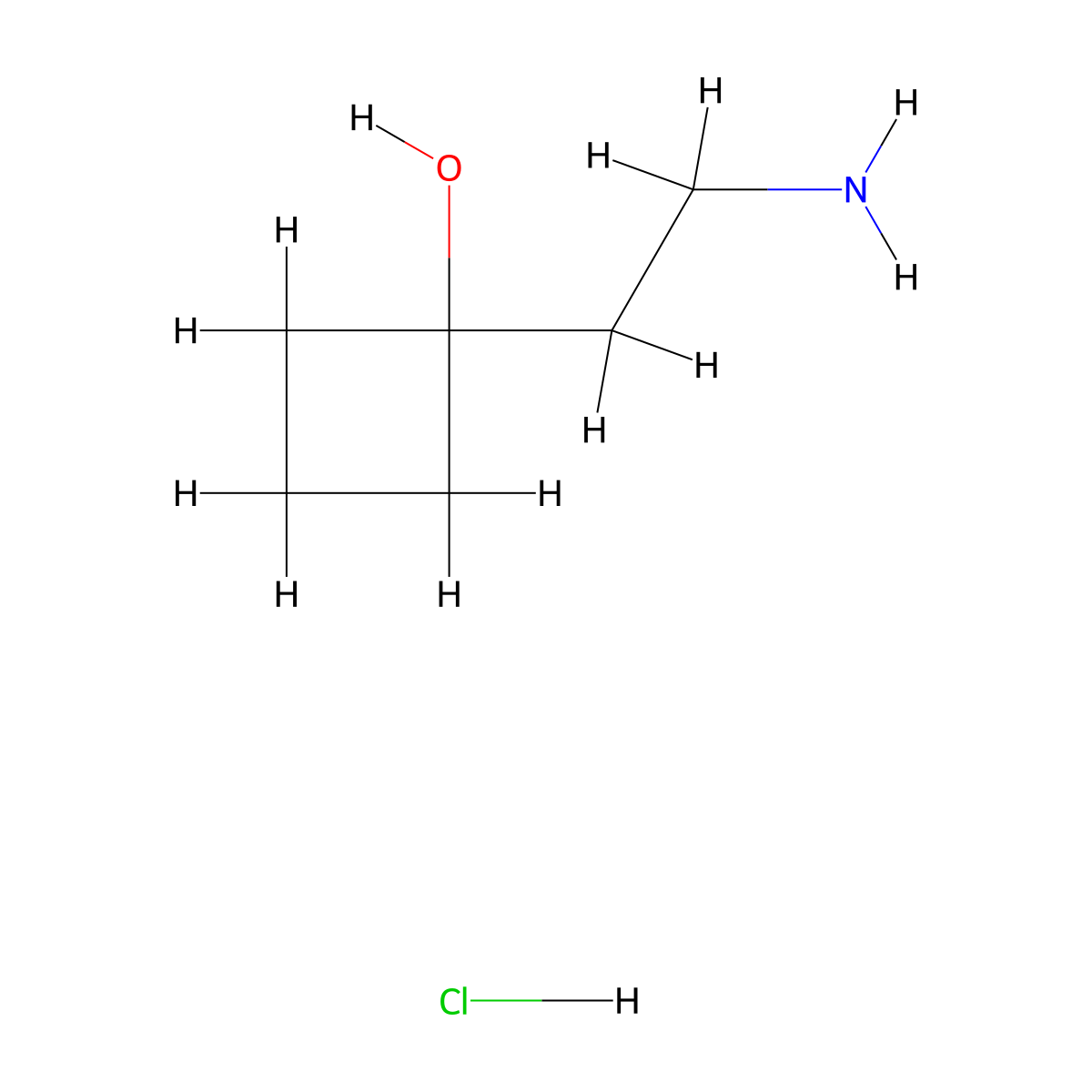 1-(2-Aminoethyl)cyclobutan-1-ol hydrochloride molecular structure, CAS 1423028-34-5
